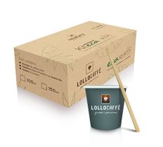 Kit accessori Lollo Caffè ECO - bicchieri, palette e zucchero - 100 pezzi